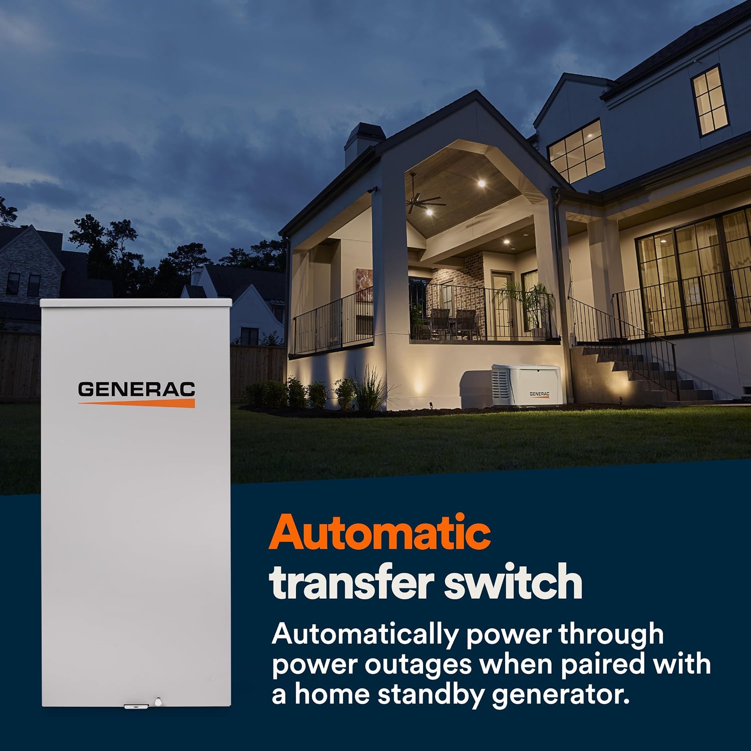 Generac Next Gen 200-Amp Generator Transfer Switch, Automatic Smart Open Transition Transfer Switch, Fast-Mount NEMA 3R Enclosure