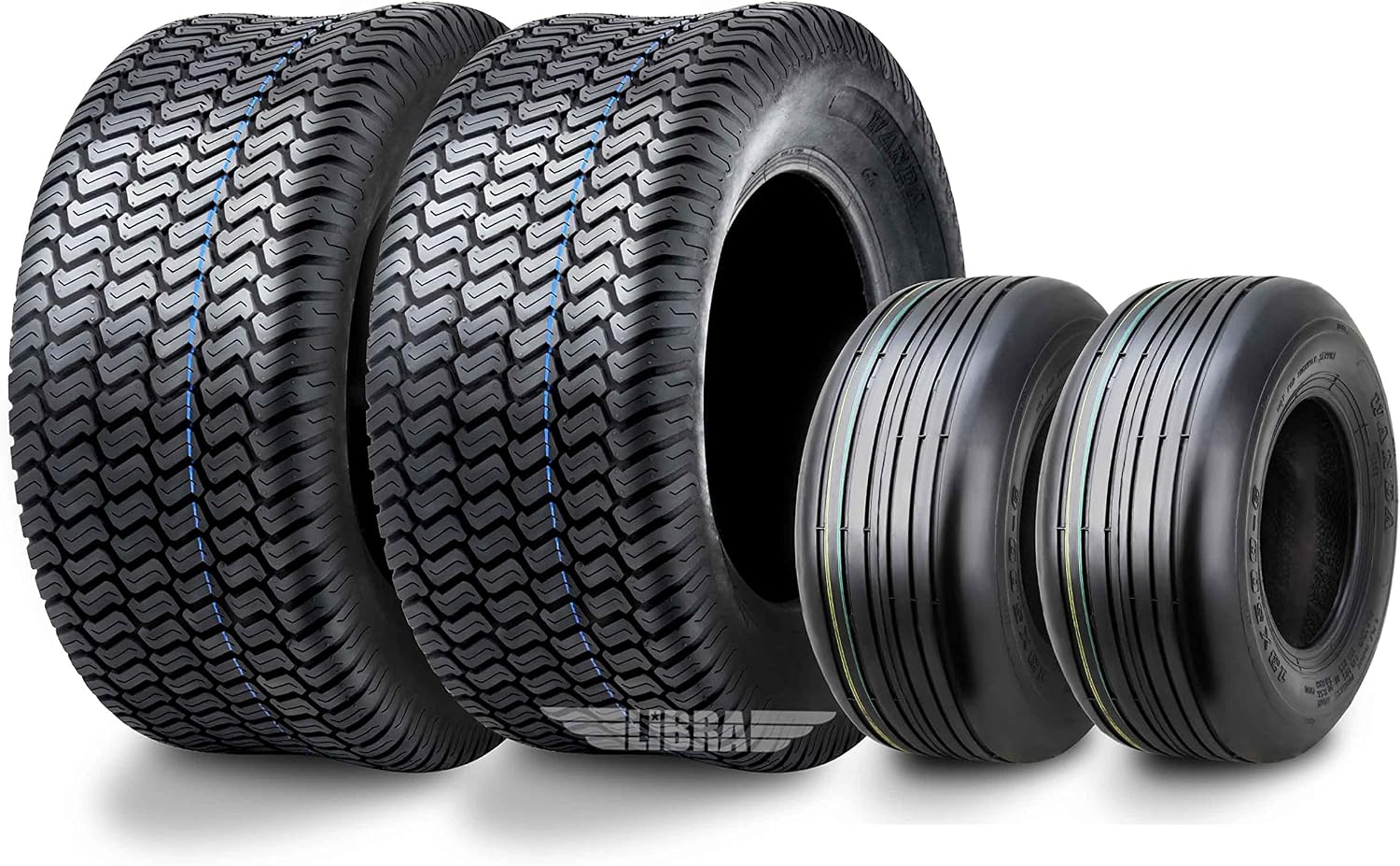 WANDA Set 4 Zero-Turn Lawn Mower Turf Tires 13x5-6 Front & 18X8.5-8 Rear /4PR -13080/13028