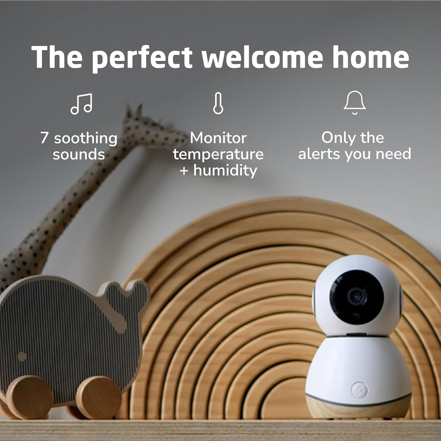 Maxi-Cosi See Pro 360 Baby Monitor with CryAssist™ AI Cry Translation, 2K HD camera with PTZ, Secure Non Wi-Fi 5 inch parent unit, 10 hour battery, Soothing Lullabies, 2-way audio