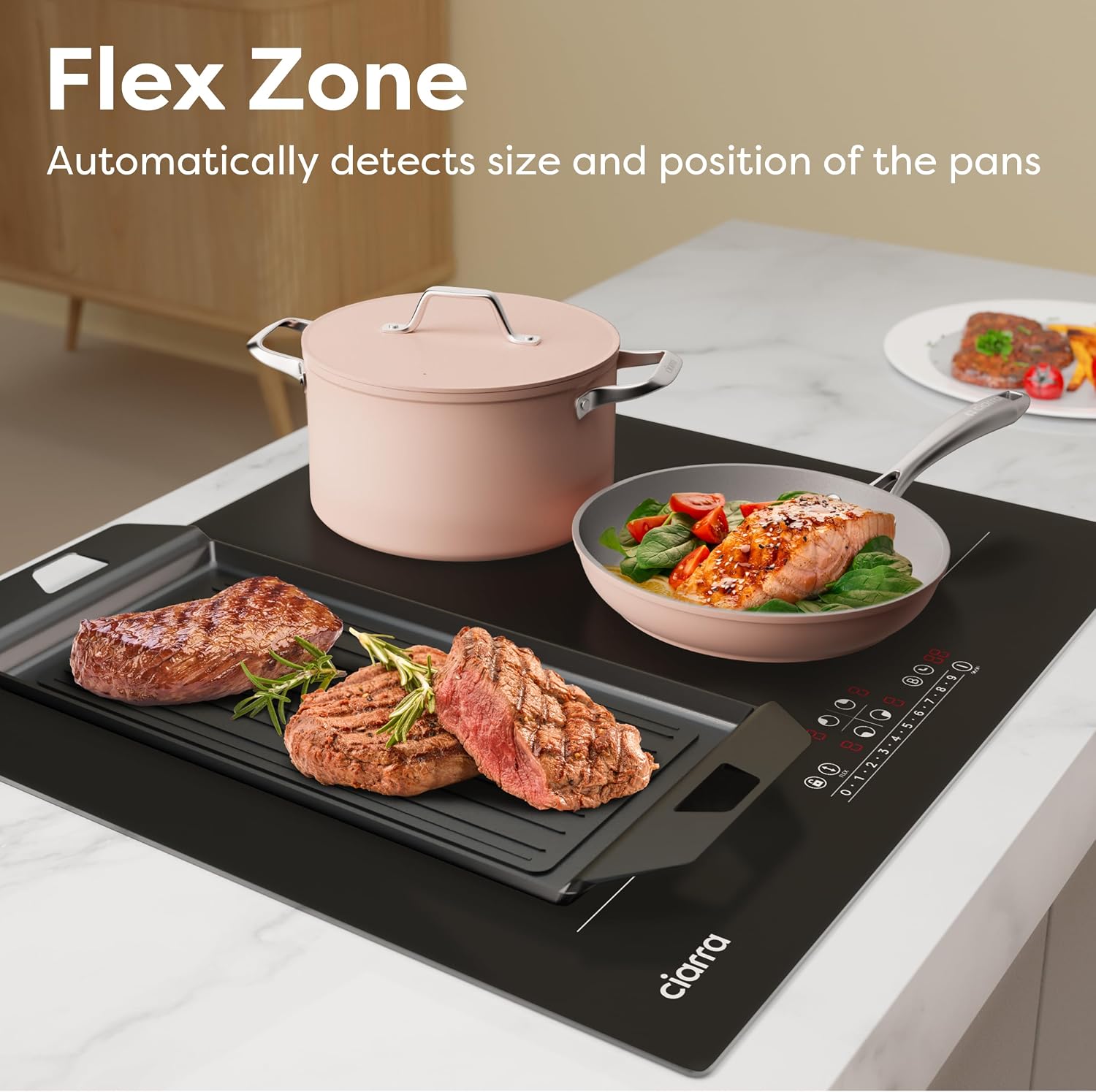 CDV 7200W Built-in Induction Cooktop 4 Burners, 24 Inch Electric Cooktop with Bridge Function Power Booster 9 Power Levels Touch Control Timer Child Lock