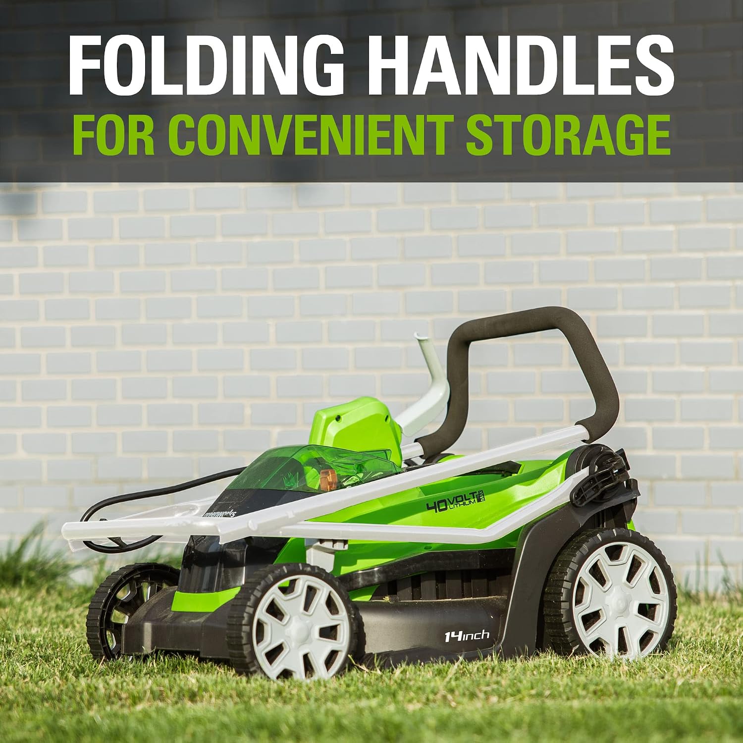 Greenworks 40V 14' Cordless (Push) Lawn Mower (75+ Compatible Tools), 4.0Ah Battery and Charger Included
