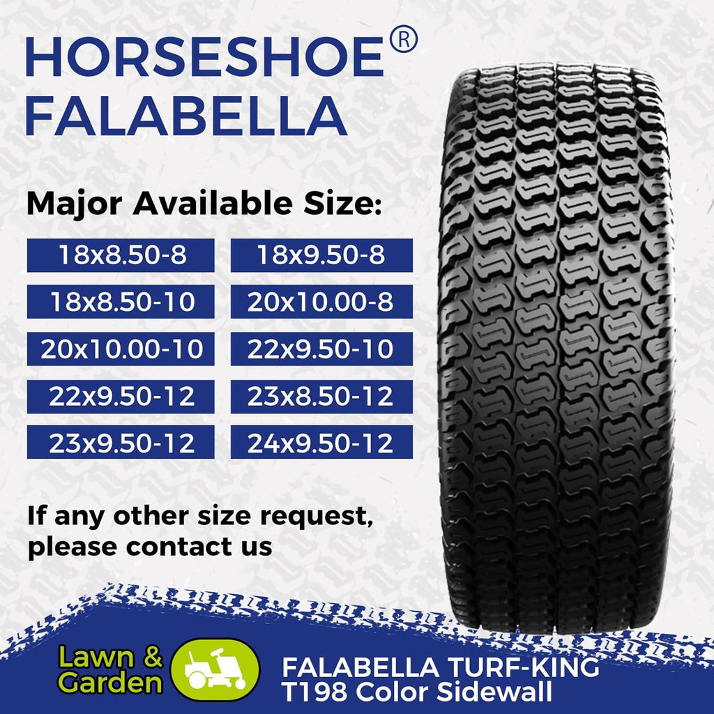 HORSESHOE 2 New 23x9.50-12 6Ply | Turf Trac Pattern | Garden Tractor Ridding Lawn Mower Tubeless Tires | 23x9.5-12 T198 2395012