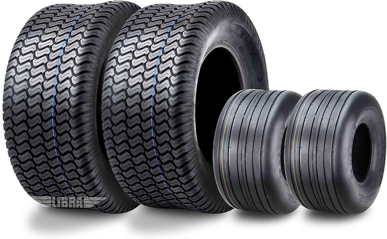 WANDA Set 4 Zero-Turn Lawn Mower Turf Tires 13x6.5-6 Front & 23x10.5-12 Rear /4PR -13081/13049