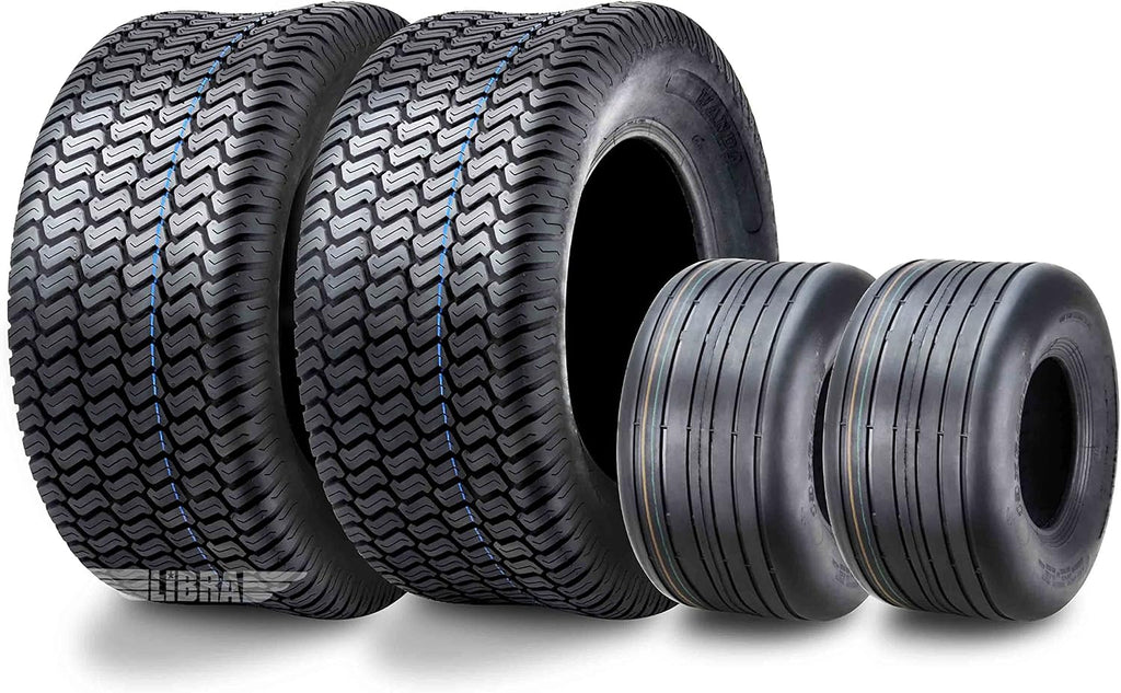 WANDA Set 4 Zero-Turn Lawn Mower Turf Tires 13x6.5-6 Front & 23x9.5-12 Rear /4PR -13081/13047