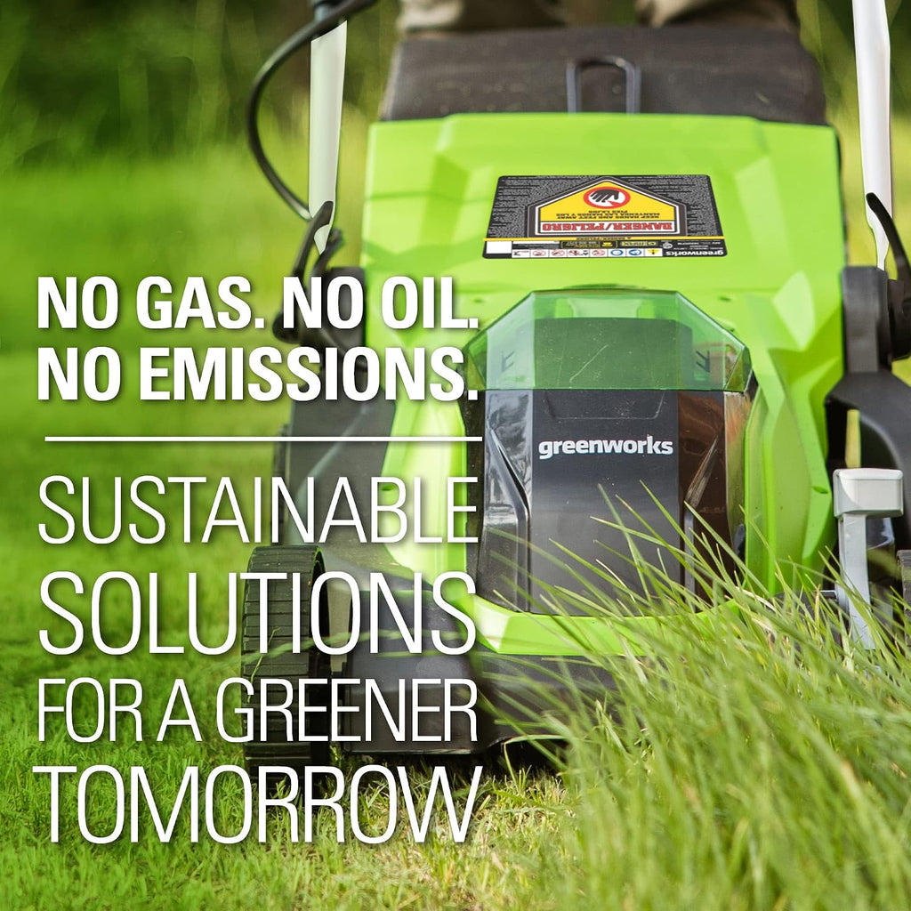 Greenworks 40V 14' Cordless (Push) Lawn Mower (75+ Compatible Tools), 4.0Ah Battery and Charger Included