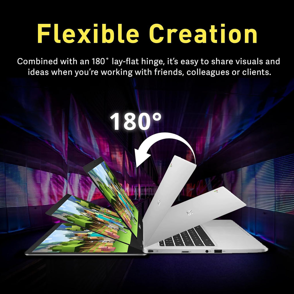 ASUS Chromebook 14' HD Laptop, Intel Celeron N3350 Processor, 4GB RAM, 32GB eMMC Flash Memory, Intel HD Graphics, HD Webcam, Stereo Speakers, Chrome OS, Silver (Renewed)