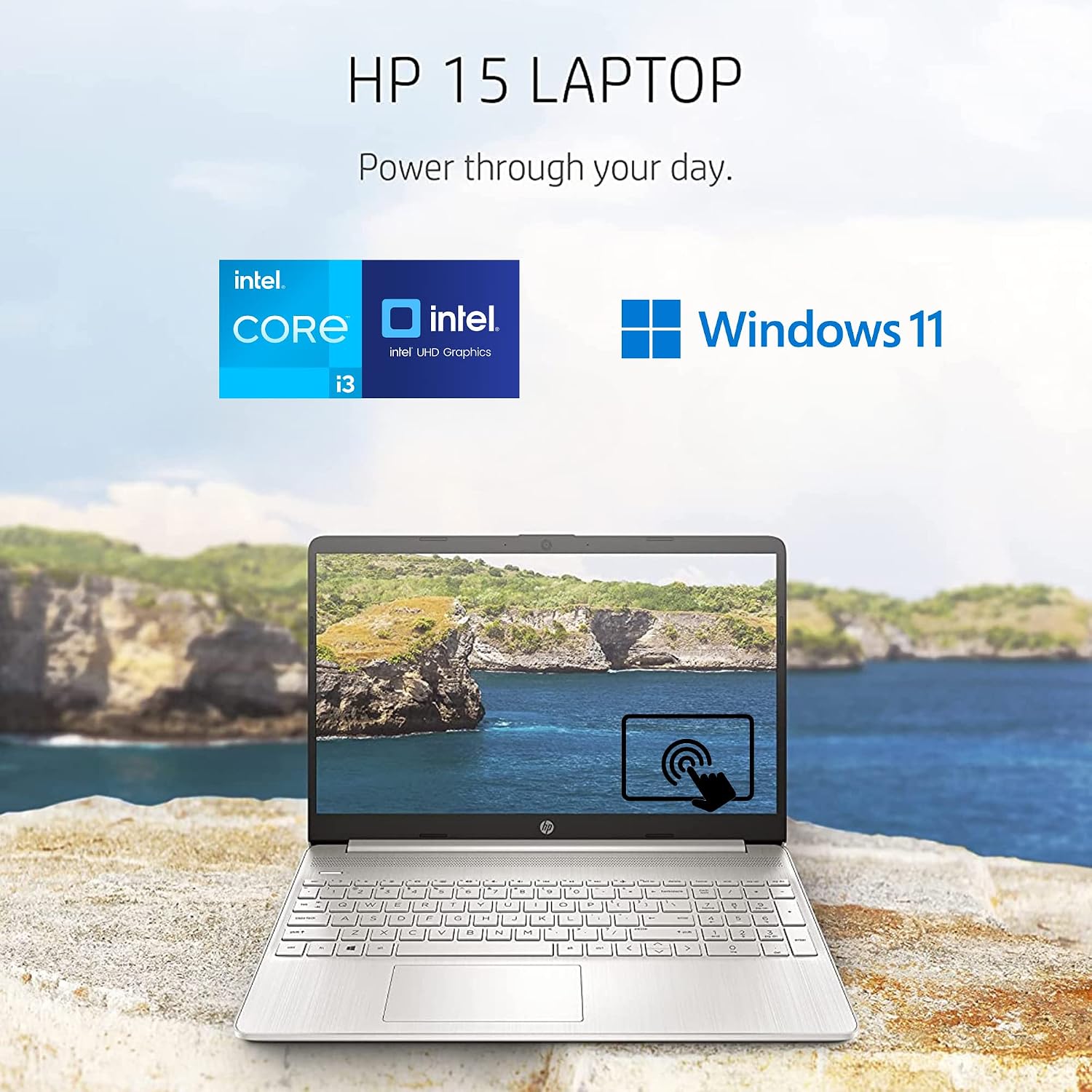 HP Pavilion 15.6' HD Touchscreen Anti-Glare Laptop, 16GB RAM, 1TB SSD Storage, Intel Core Processor up to 4.1GHz, Up to 11 Hours Long Battery Life, Type-C, HDMI, Windows 11 Home, Silver