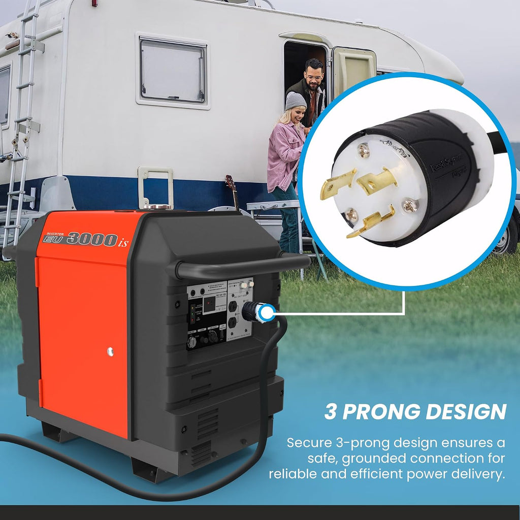 IronBox Electric NEMA L5-30P to L5-20R Plug Adapter Power Cord - 20A,125V,12/3 SJT - UL Listed Power Cable - Heavy Duty Extension Cord for Generator, Data Centers, Outdoor & More (100ft, Custom Built)
