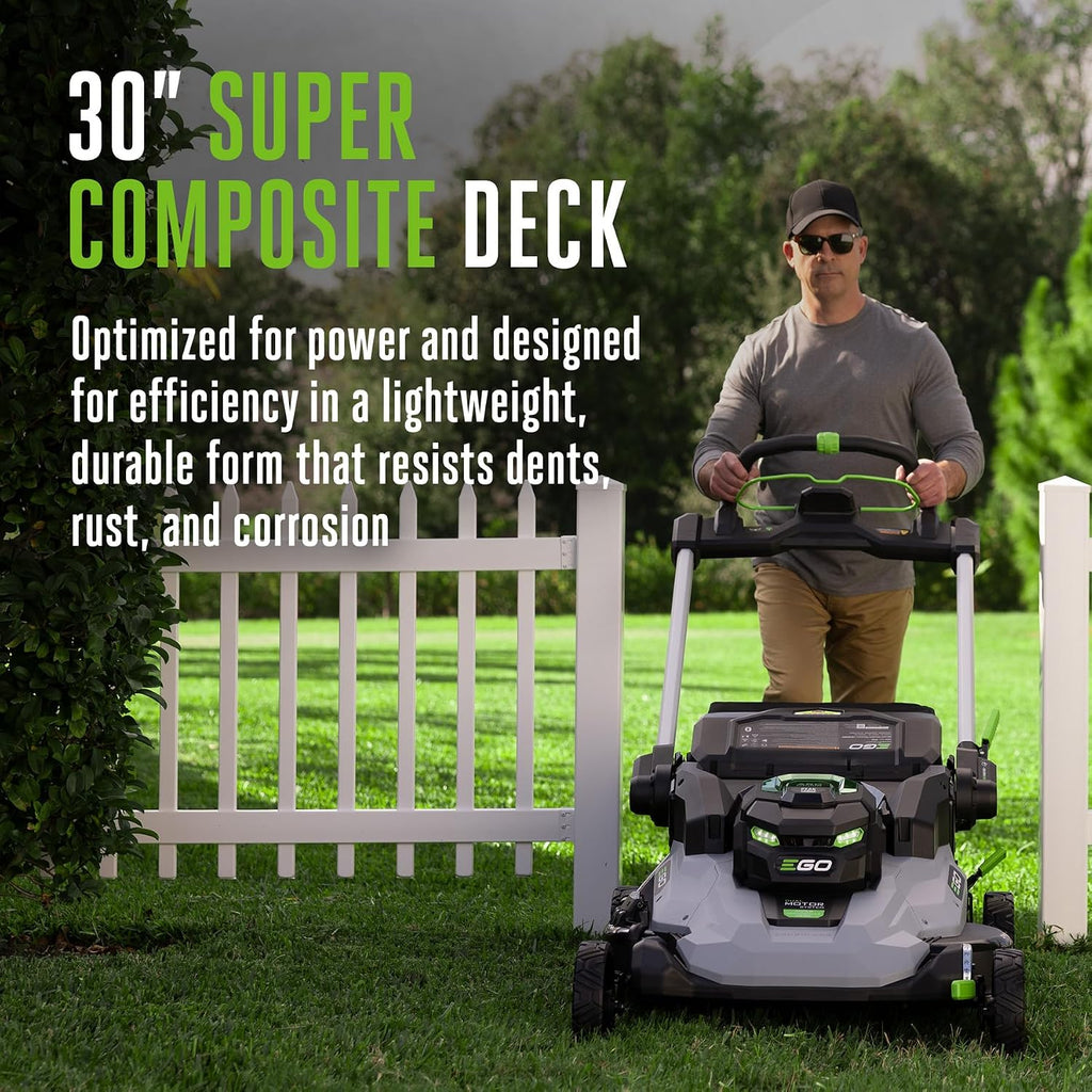 EGO POWER+ Electric Lawn Mower, Self-Propelled Cordless with 30' Super Composite Deck, Includes (2) 56V 6.0Ah Batteries and Dual Port Charger - LM3004SP-2
