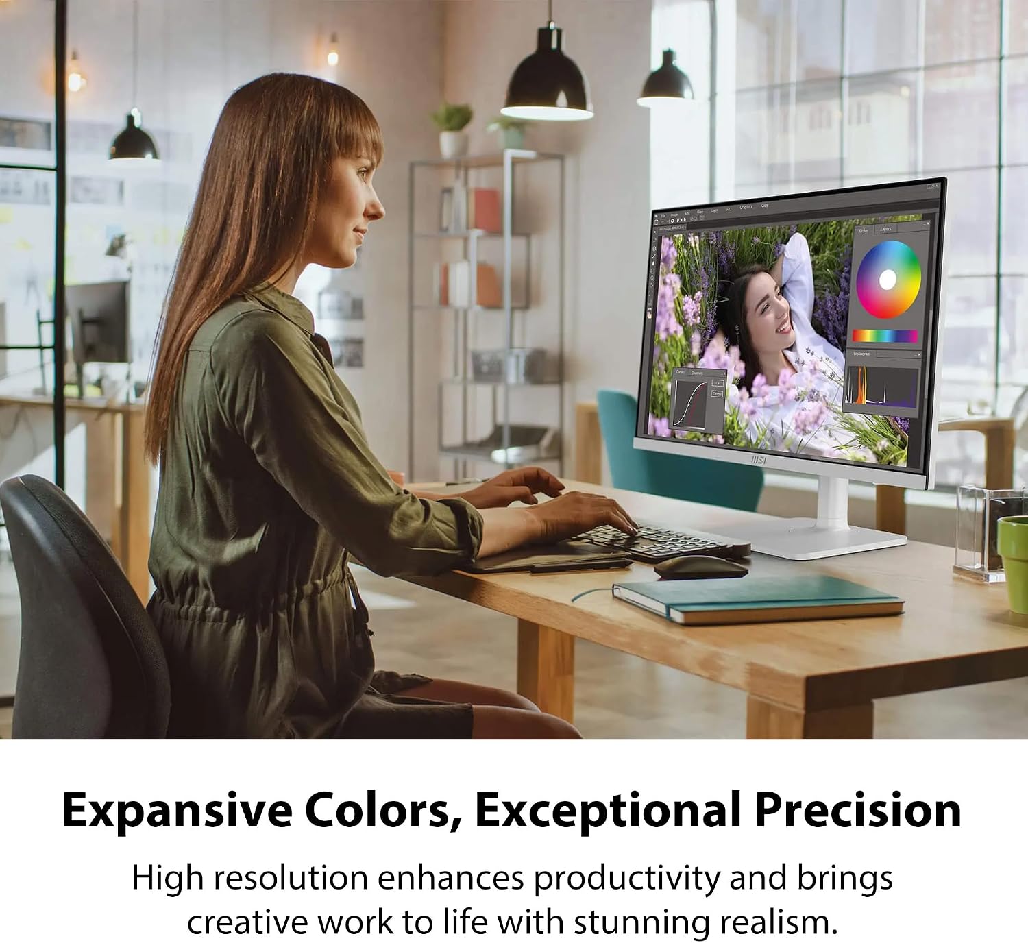 msi Modern MD27UPHW 27-inch IPS 3840 x 2160 (UHD) Computer Monitor,60 Hz,Adaptive-Synch,Display HDR 400,HDMI,DisplayPort,VESA Mountable,Height Adjustable,Speaker,White
