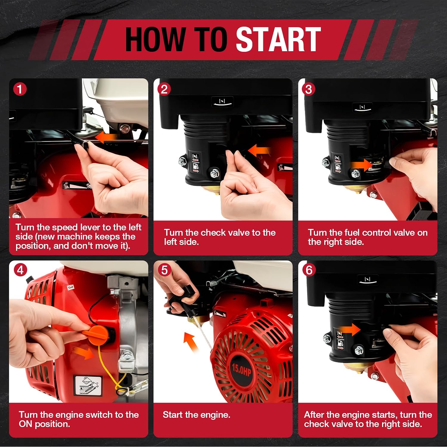 15HP Gas Engine Motor, 420CC 4 Stroke OHV Pull Start 3600RPM Industrial Grade Gasoline Powered Multi-Use Engine Air Cooled for Water Pump Go-Karts Lawnmowers