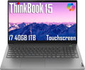 Lenovo ThinkBook 15 Gen 4 Business Laptop (15.6' IPS FHD Touchscreen, Intel 10-Core i7-1255U, 40GB RAM, 1TB SSD), FHD Webcam, Narrow Bezel, Backlit, Fingerprint, Thunderbolt 4, Win 11 Pro, Grey