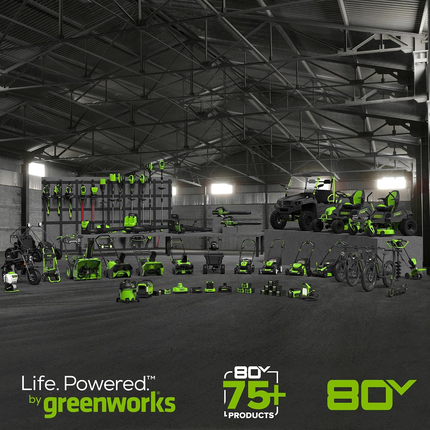 Greenworks 80V 42' CrossoverZ Zero Turn Riding Lawn Mower, (6) 6.0Ah Batteries and 600W Charger