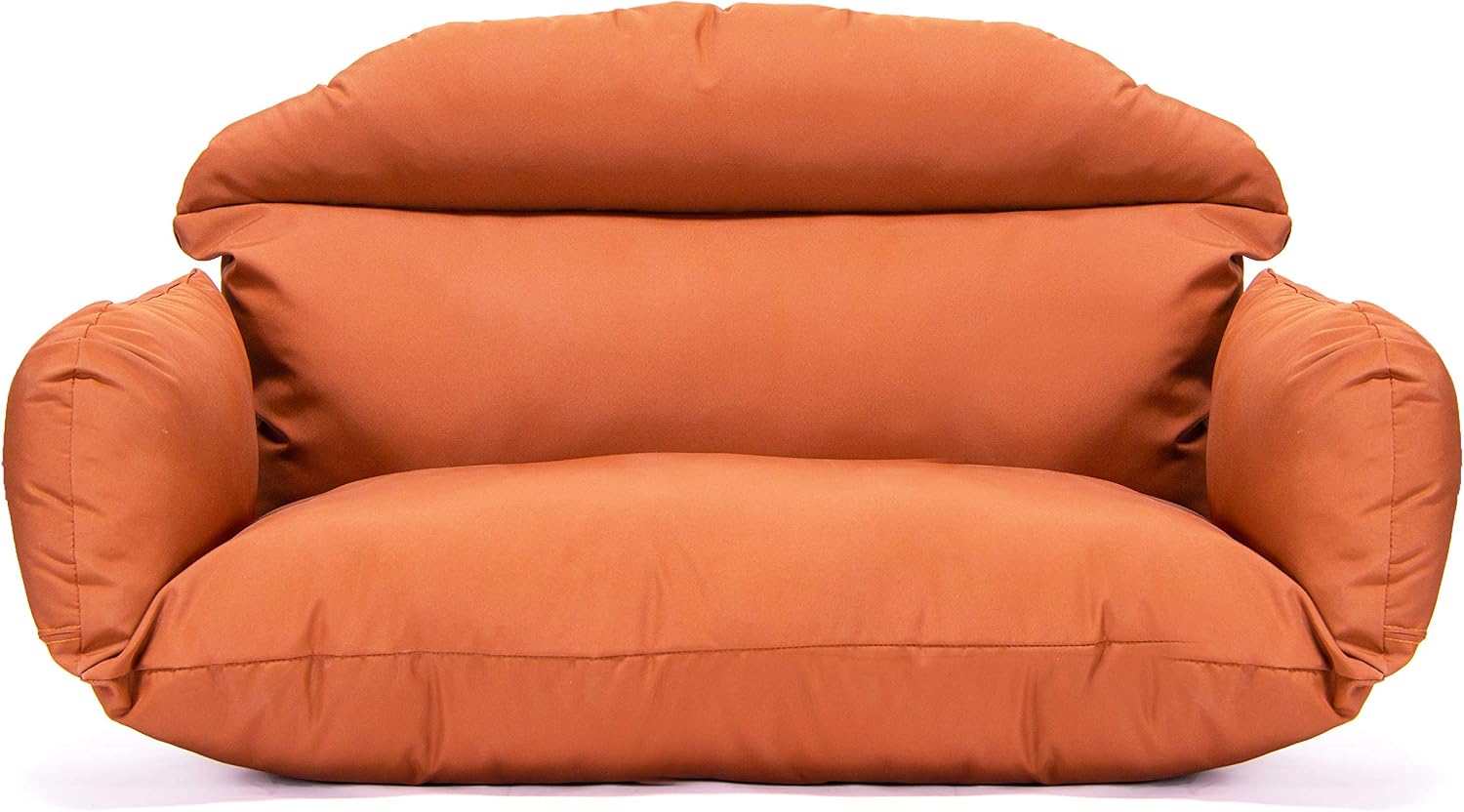 LeisureMod 2 Person Hanging Egg Chair Cushion - Orange, Quick-Drying, Weather-Resistant, Soft Cotton Filling, Machine Washable