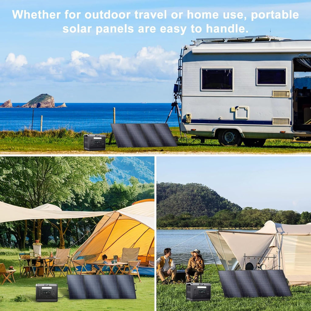 SolarPlay Portable Power Station, Q2501 2400W/2160Wh Large Capacity Solar Generator with 200W Solar Panel, BMS Emergency Power Station for Home Backup, Camping, Outdoor Battery Backup