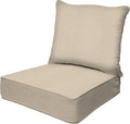 Honeycomb Outdoor Heritage Deep Seat, 26 x 30, Textured Solid Almond Chair Cushion with Removable Cover, for Patio Furniture
