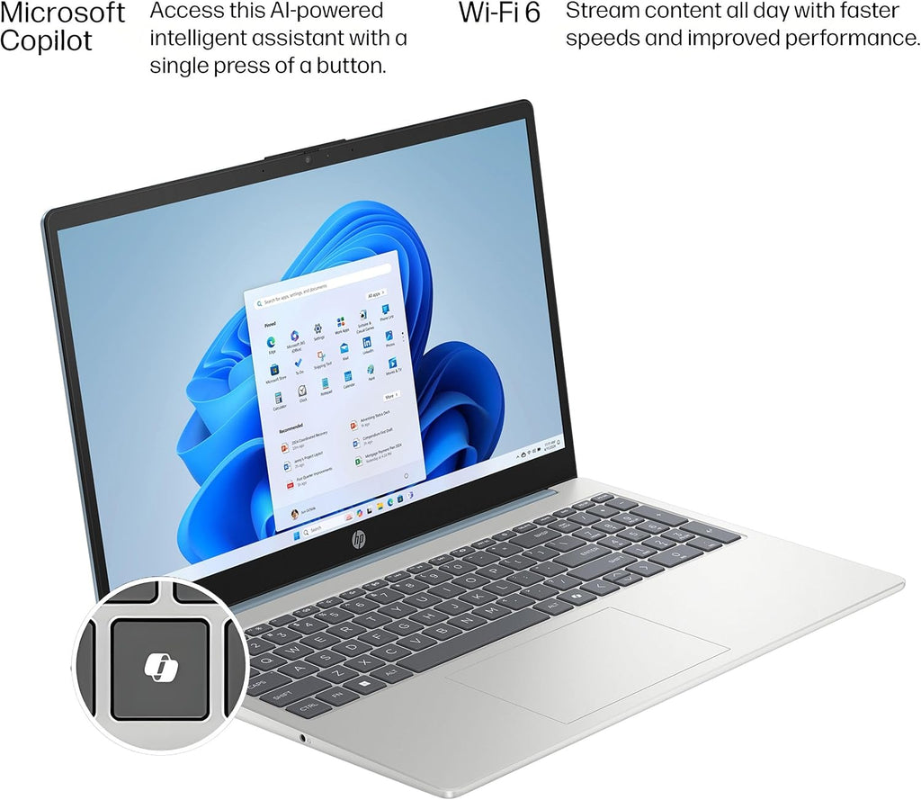 HP 15.6' Touchscreen Laptop Computer for Business Home, 8GB DDR4 RAM, 256GB PCIe SSD, Intel Processor Octa-Core, FHD, WiFi 6, Bluetooth 5.4, Numeric Keypad, Moonlight Blue, Windows 11 Home, USB C Hub