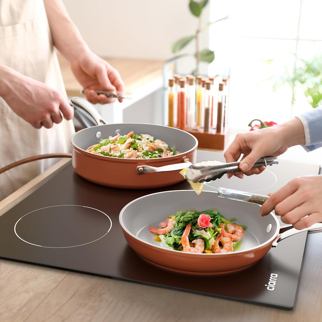 CDV 6000W Built-in Induction Cooktop 4 Burners, 24 Inch Electric Cooktop Touch Control Ceramic Glass Plate 9 Power Levels Fast Heating Child Safety Lock