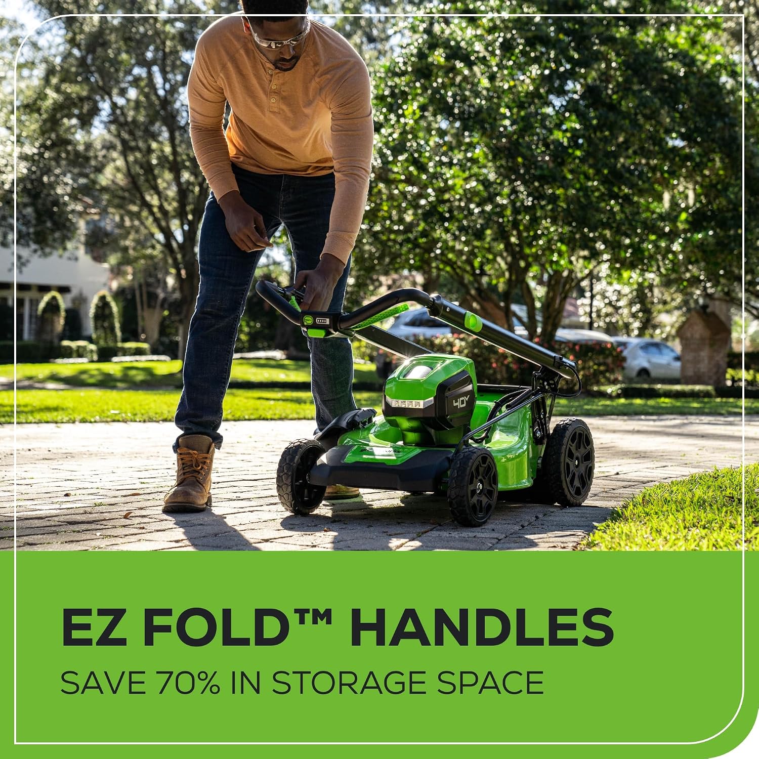 Greenworks 40V 20' Brushless Cordless Lawn Mower with 4.0Ah Battery & Charger(75+ Tool Compatibility)