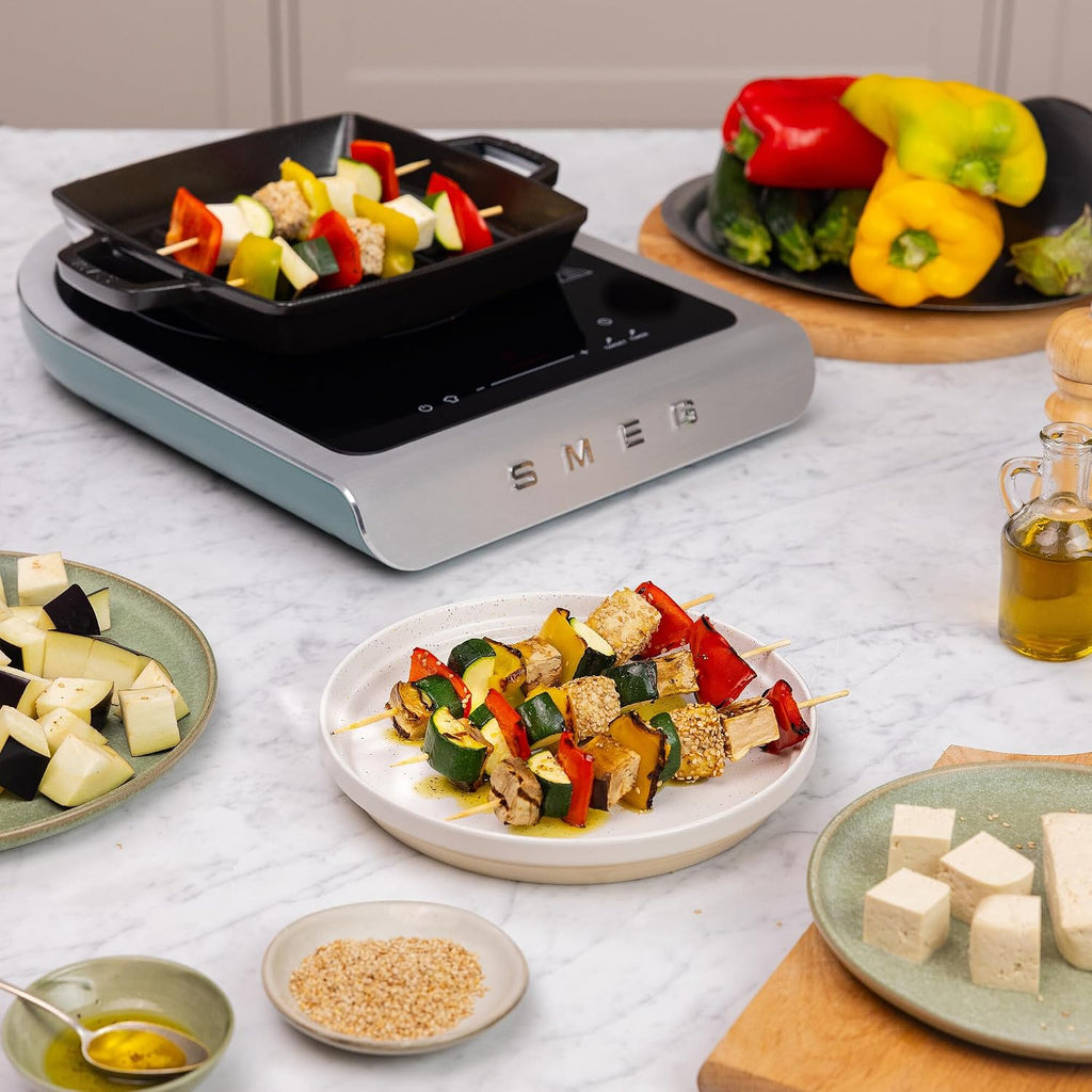 SMEG 1800W Portable Induction Cooker – Collezione Collection | Single-Burner Induction Hob with Probe, 9 Power Levels + Boost, Touch Controls — Travel/RV/Compact Kitchen-Jade