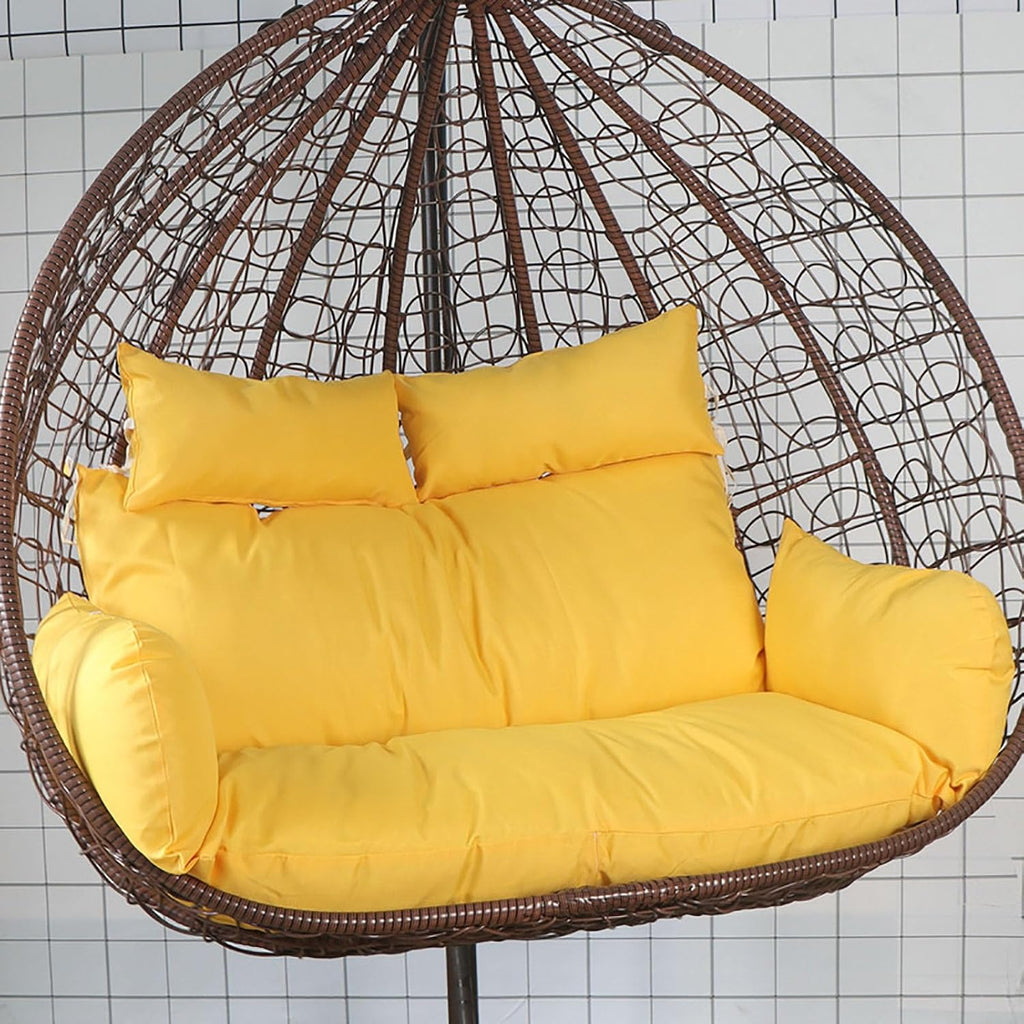 GARCAN Hammock Swing Chair Cushion, Replacement Pad, Double Egg Chair Cushion Luxury Outdoor Patio Wicker Loveseat Hanging Egg Chairs Cushion for 2 Persons Patio Backyard Balcony, B
