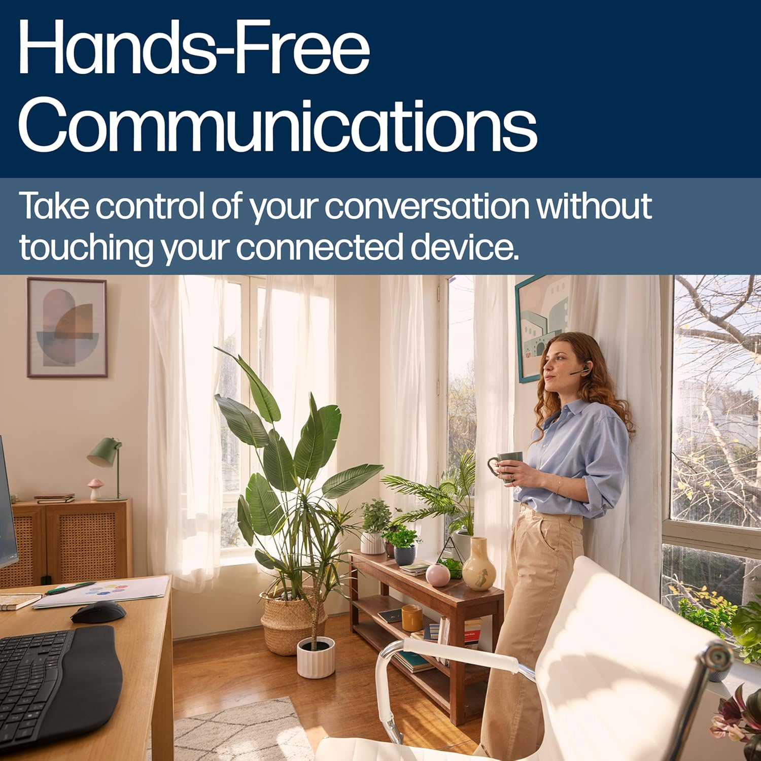 Poly Voyager Legend 50 - Bluetooth Headset - Wireless Headset with Mic - Four Noise-Canceling Mics, AI Noise Block & WindSmart Technology - Connectivity & Smart Call Controls - All-Day Comfort