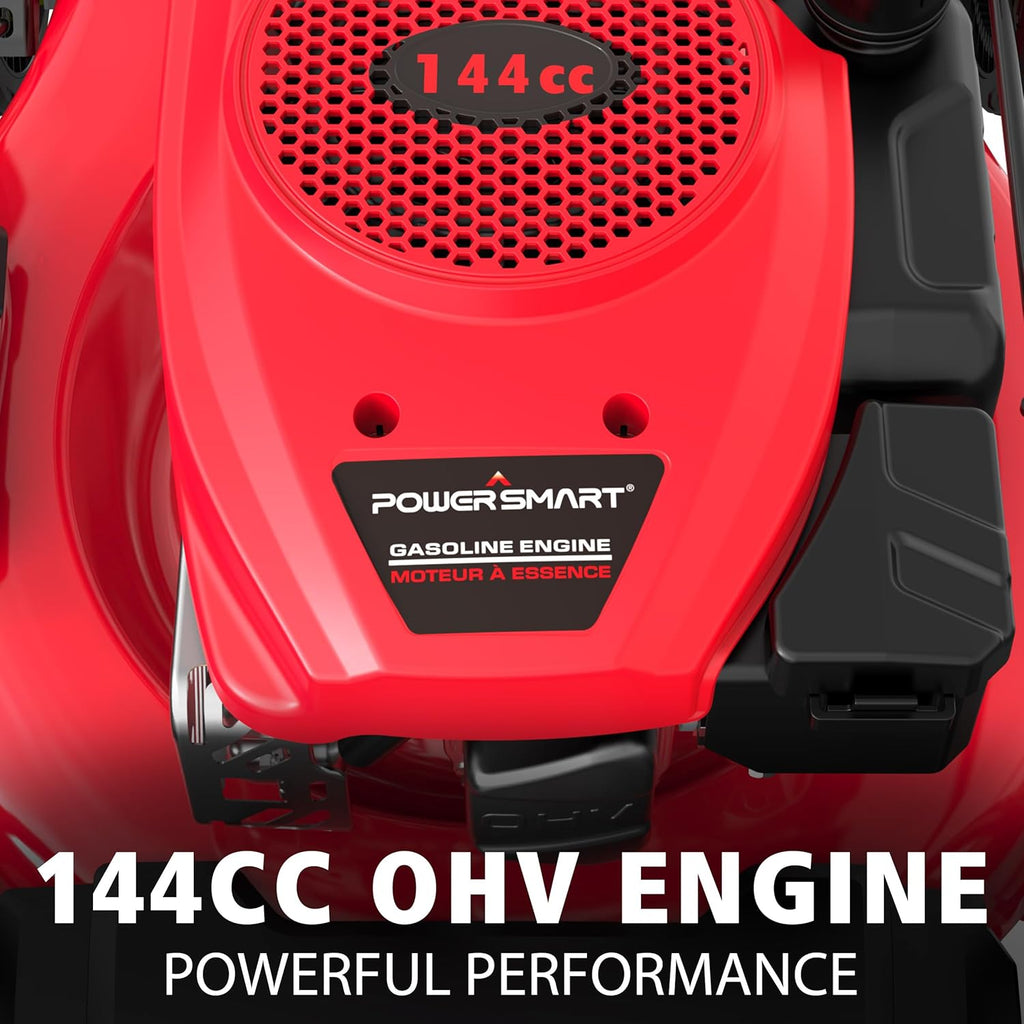 PowerSmart 21-Inch Gas Push Lawn Mower with B&S Engine, 3-in-1 (Bag/Mulch/Rear Discharge),6 Cutting Heights, Durable Steel Deck, Rear-Wheel Drive