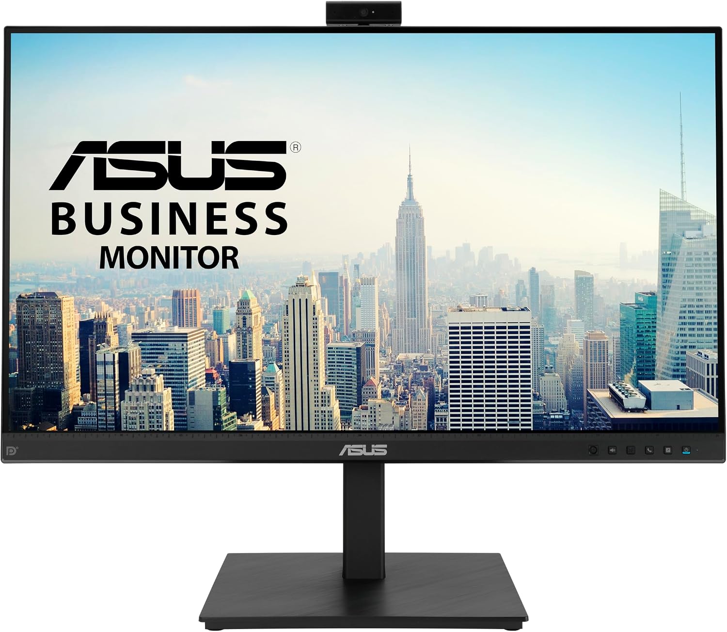 ASUS 27' 1080P Video Conference Monitor (BE279QSK) - Full HD, IPS, Built-in Adjustable 2MP Webcam, Mic Array, Speakers, Eye Care, Wall Mountable, Frameless, HDMI, DisplayPort, VGA, Height Adjustable