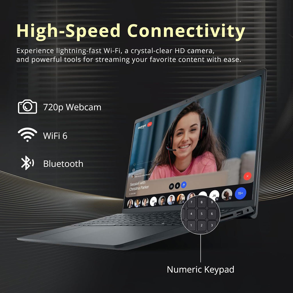 Dell Inspiron 15.6' FHD Touchscreen Laptop, Intel i5-1334U, 32GB RAM, 2.16TB Storage(2TB SSD+160GB Docking Station Set), Intel UHD Graphics, Num Pad, Wi-Fi 6, Copilot, Windows 11, Black