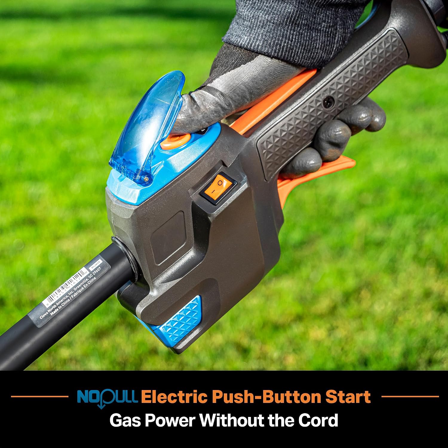 LawnMaster NPTGSP2617A No-Pull Gas Grass Trimmer with Electric Start 26cc 2 Cycle 17-Inch