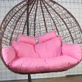 Hammock Swing Chair Cushion, Swing Chair Replacement Pad, Double Egg Chair Cushion Luxury Outdoor Patio Wicker Loveseat Hanging Chair Cushion for 2 Persons Patio Backyard Balcony,Pink
