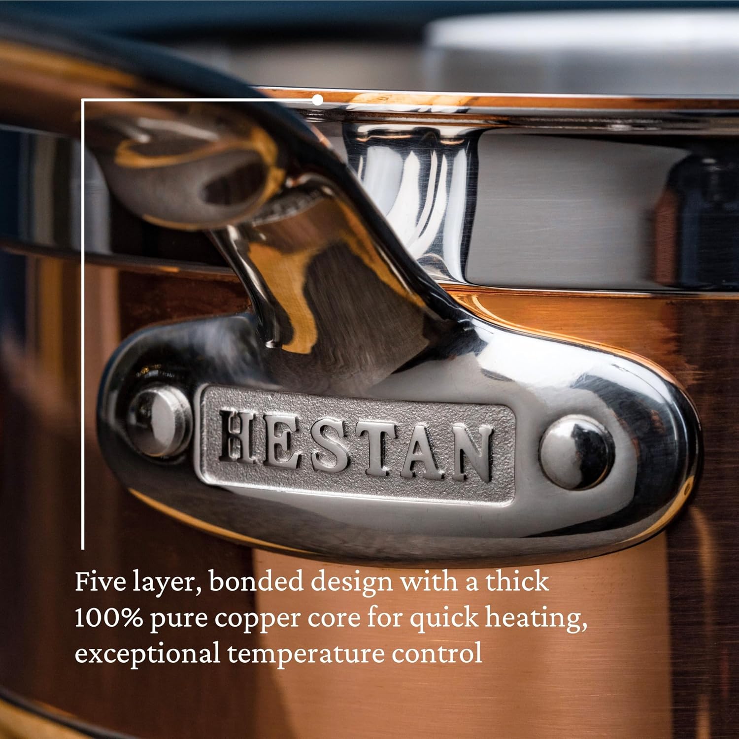 Hestan - CopperBond Collection - 100% Pure Copper Sauce Pan, Induction Cooktop Compatible, 2 Quart