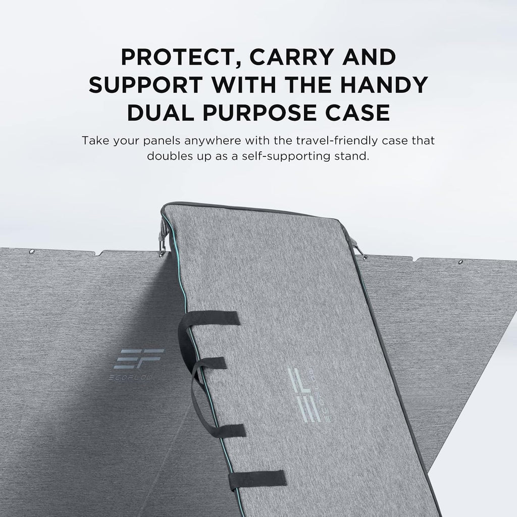 EF ECOFLOW 400W Portable Solar Panel, Foldable & Durable, Complete with an Adjustable Kickstand Case, Waterproof IP68 for Outdoor Adventures