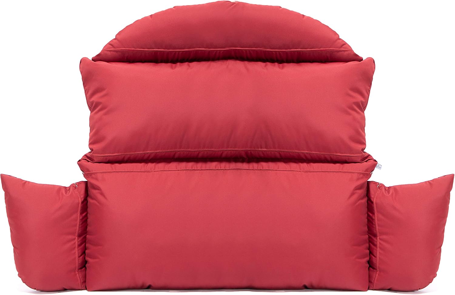 LeisureMod 2 Person Hanging Egg Chair Cushion - Red, Weather-Resistant, Quick-Drying Fabric, Soft Cotton Filling, Machine Washable