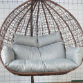 Hammock Swing Chair Cushion, Swing Chair Replacement Pad, Double Egg Chair Cushion Luxury Outdoor Patio Wicker Loveseat Hanging Chair Cushion for 2 Persons Patio Backyard Balcony,Gray
