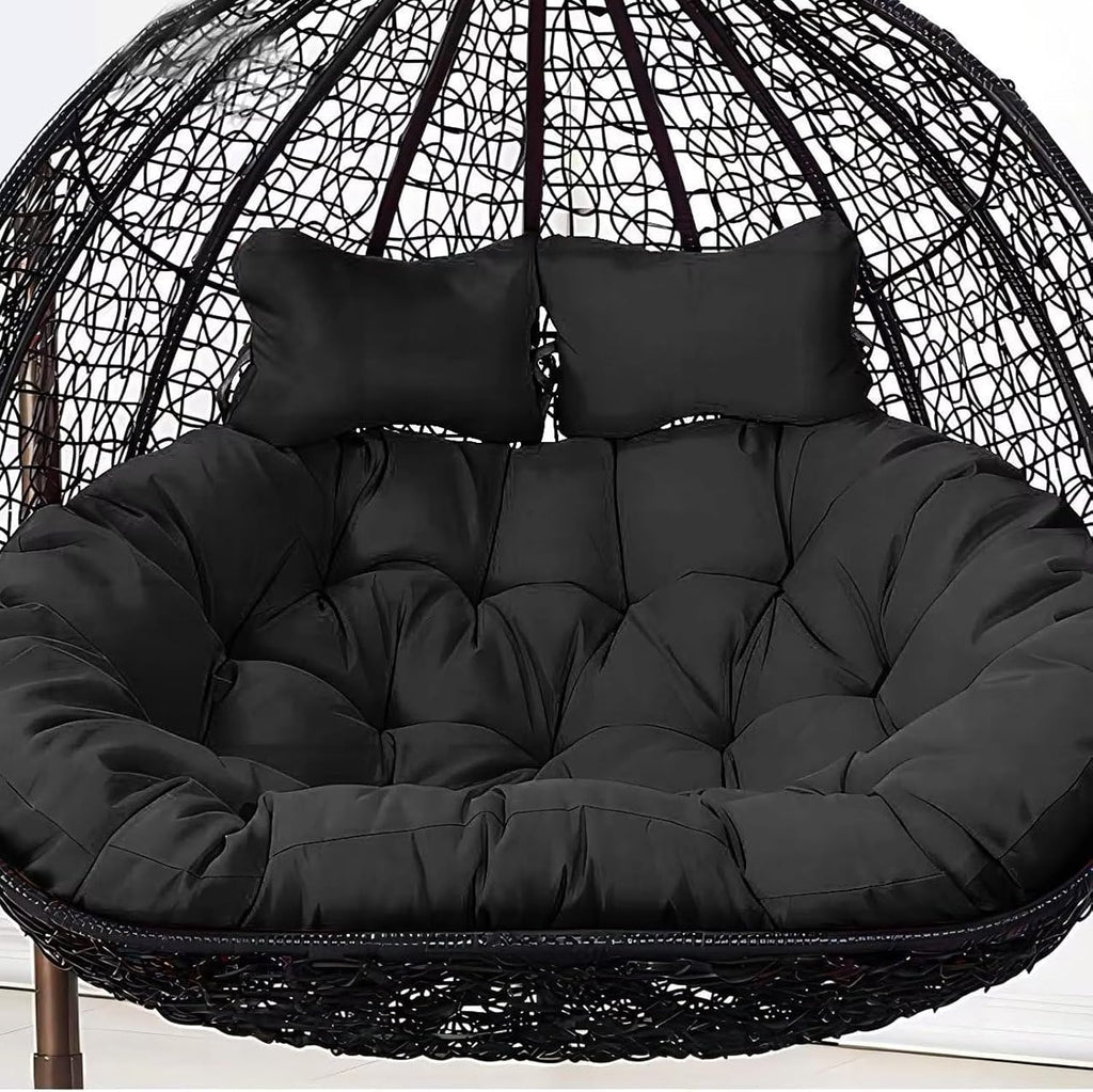 2 Seater Egg Chair Swing Cushion Outdoor,Double Egg Chair Cushion Replacement,Waterproof Detachable Hanging Basket Chair Cushions,for Garden Balcony(D)