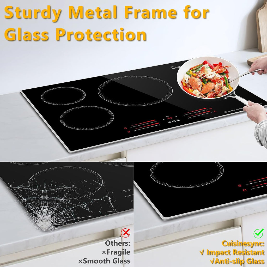 30 Inch Induction Cooktop, 4 Burner Built-In Electric Stove Top, Fast Heating with Power Boost, Touch Control, 9 Power Levels, Child Lock & Timer, Modern Kitchen Upgrade