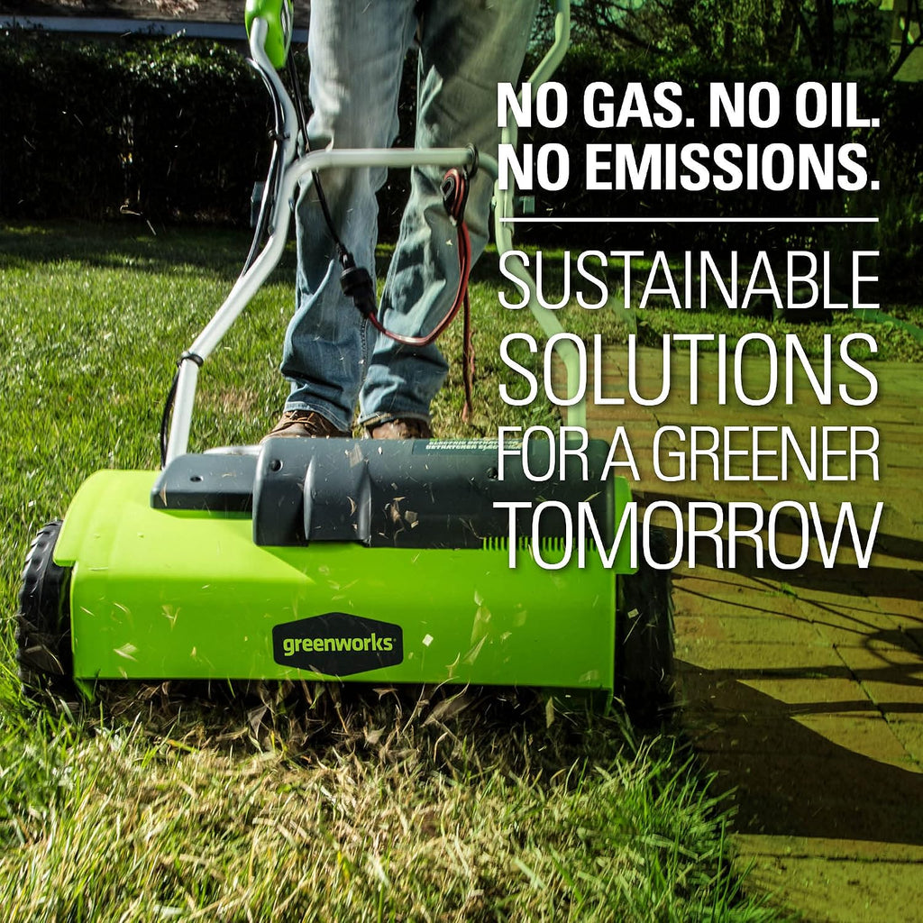 Greenworks 10 Amp 14' Corded Electric Dethatcher (Stainless Steel Tines)