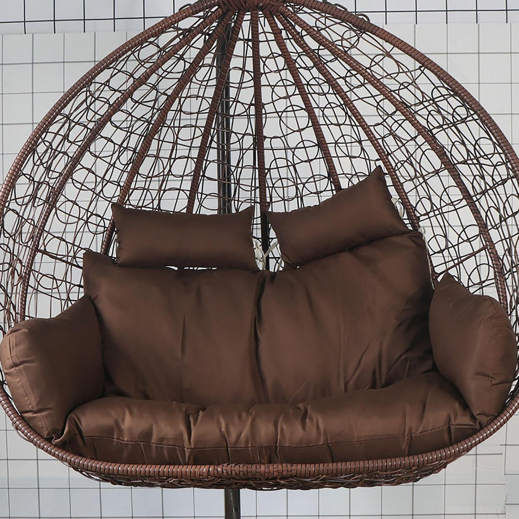 GARCAN Hammock Swing Chair Cushion, Replacement Pad, Double Egg Chair Cushion for Luxury Outdoor Patio Wicker Loveseat Hanging Chairs, 2 Persons, Backyard Balcony, F