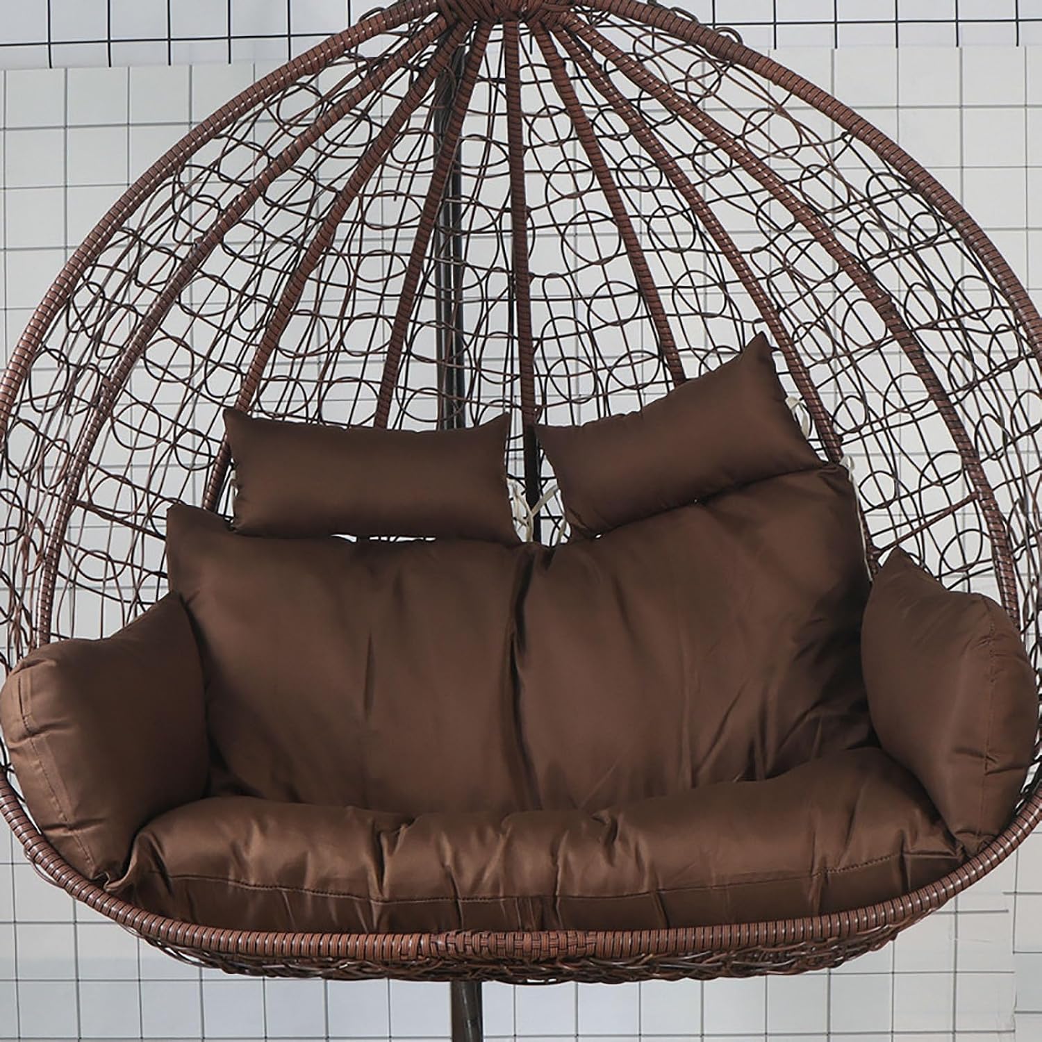 GARCAN Hammock Swing Chair Cushion, Replacement Pad, Double Egg Chair Cushion for Luxury Outdoor Patio Wicker Loveseat Hanging Chairs, 2 Persons, Backyard Balcony, F