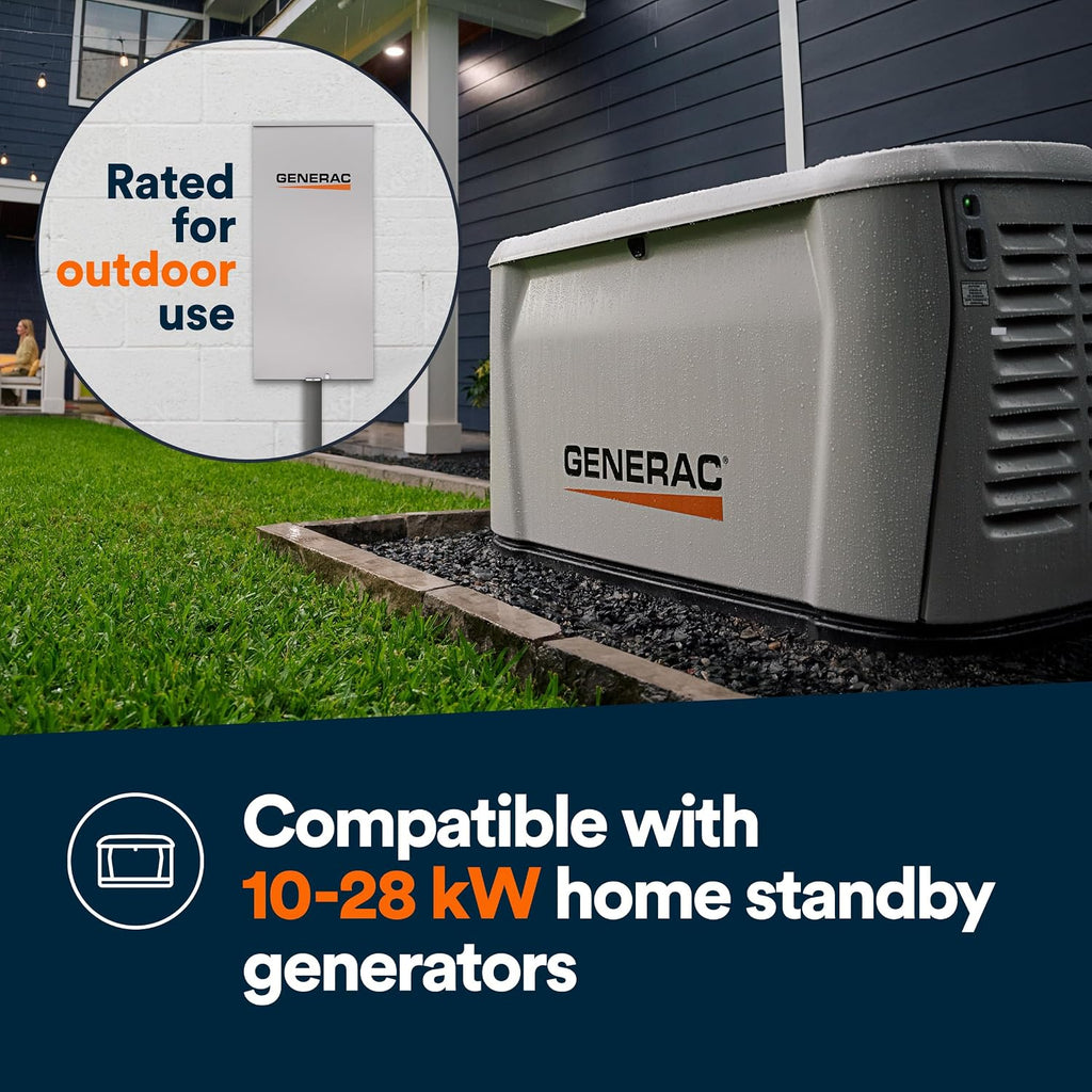 Generac Next Gen 200-Amp Generator Transfer Switch, Automatic Smart Open Transition Transfer Switch, Fast-Mount NEMA 3R Enclosure