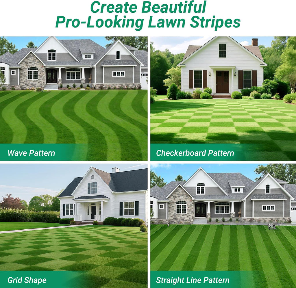 Suchtale Lawn Striping Kit for Push Mowers, Heavy-Duty Stainless Steel Roller, Universal DIY Lawn Striper with Large Easy-Fill Sand Port & Funnel, Adjustable Design, Fits Gas or Electric Lawn Mowers