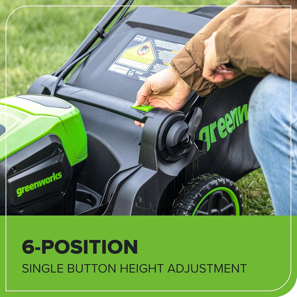 Greenworks 60V 17' Brushless (Push) Mower + 60V (610 CFM) Brushless Blower, 4.0Ah Battery and 3A Charger