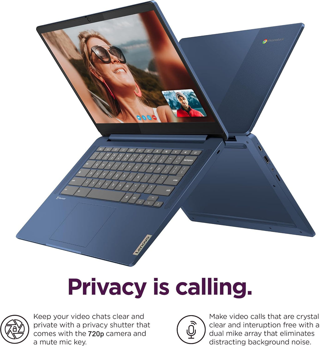 Lenovo Chromebook 14 Laptop (14' FHD Touchscreen, 8-Core 2.0GHz Processor, 4GB RAM, 192GB (64GB eMMC + 128GB SD Card)), IST HUB, Anti-Glare, Webcam, 13-Hr Long Battery Life, Chrome OS w/Google AI