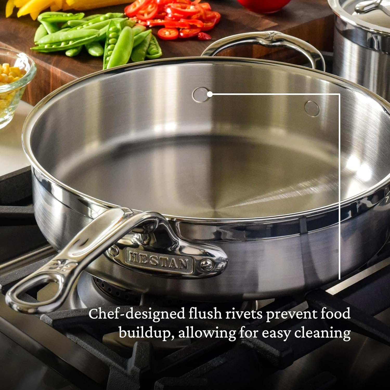 ProBond Forged 3.5-Quart Professional Clad Stainless Steel Sauté Pan with Lid