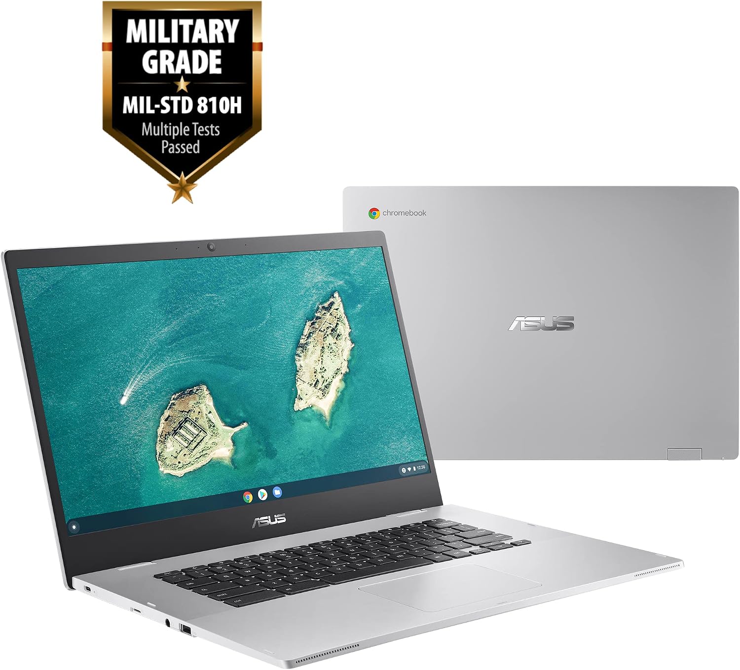 ASUS CX1500CNA-AS84F Chromebook CX1, 15.6' Full HD NanoEdge Display, Intel Celeron N3350 Processor, 64GB eMMC Storage, 8GB RAM, Chrome OS, Transparent Silver, CX1500CNA-AS84F