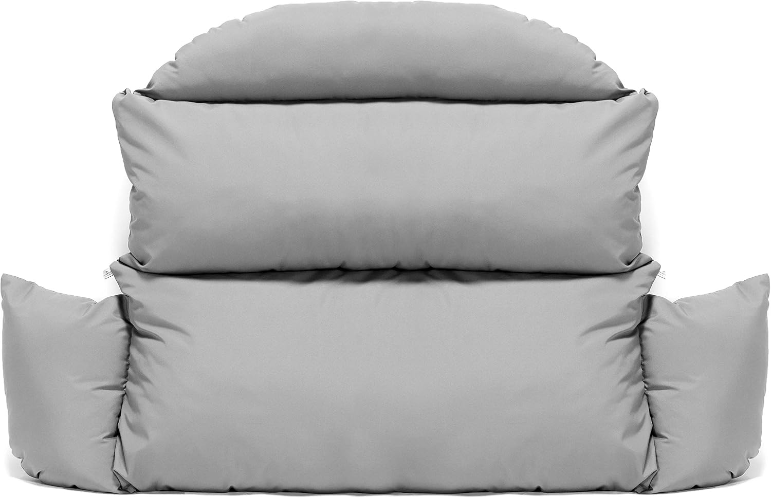 LeisureMod 2 Person Hanging Egg Chair Cushion - Light Grey, Quick-Drying, Weather-Resistant, Soft Cotton Filling, Machine Washable