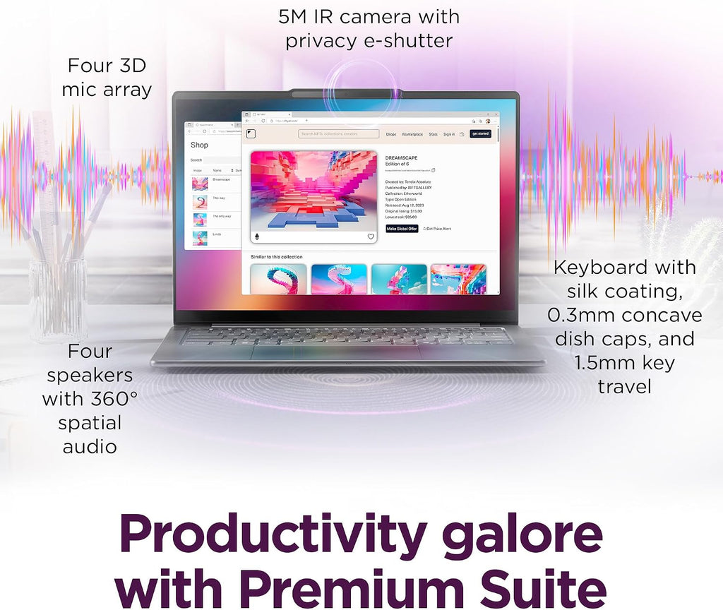 Lenovo Slim 7i Aura Edition - 2025 - Copilot+ PC - Core Ultra 7 Processor 256V - 14' WUXGA OLED Display - 16 GB Memory - 1 TB Storage - Luna Grey