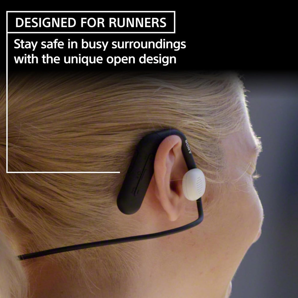 Sony Float Run Open-Ear Bluetooth Wireless Sport Headphones for Running and Exercise with Mic and IPX4 Water Resistance, WIOE610/B