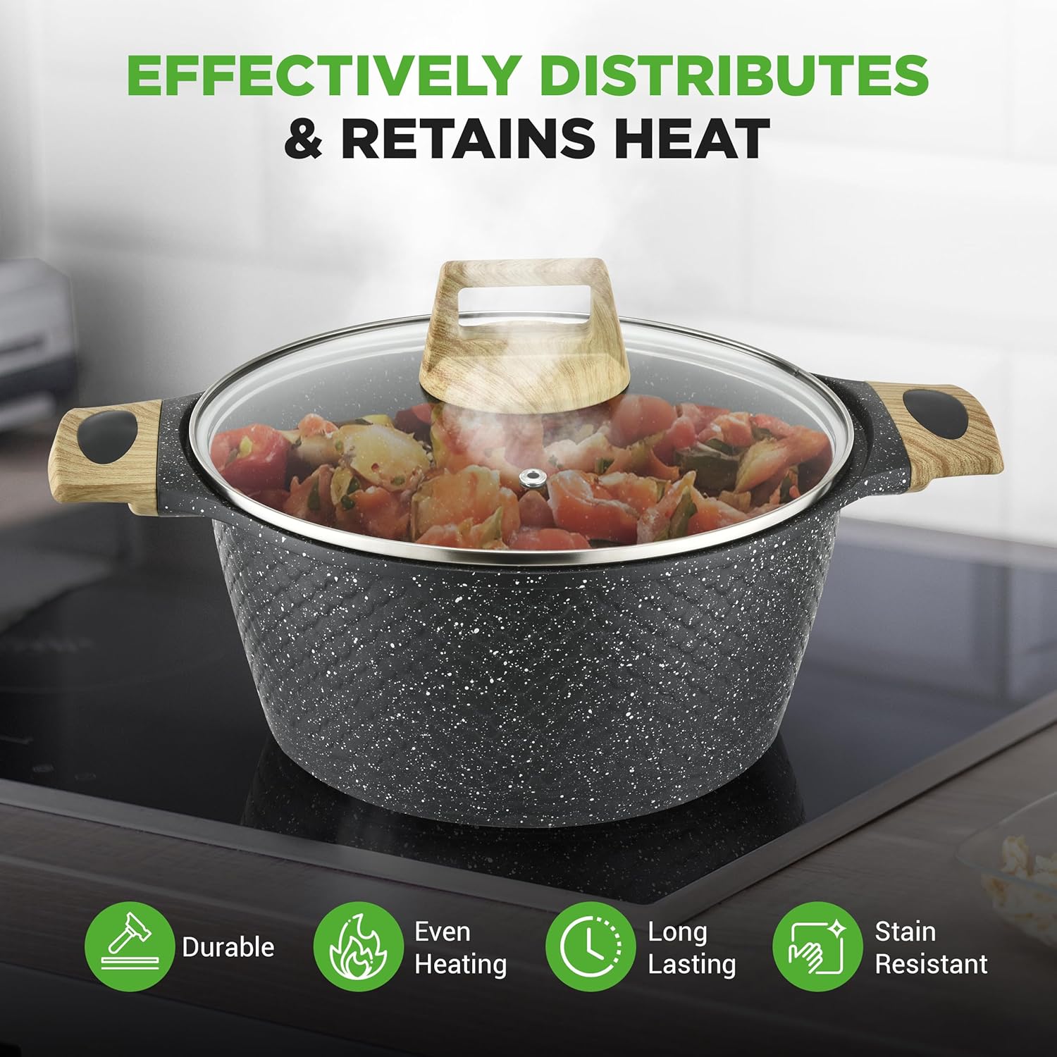 NutriChef 22‑Piece Non‑Stick Ceramic Pots and Pans Set – For All Cooktops Including Induction – PTFE & PFAS Free, Includes Bakeware & Utensils